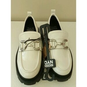 Madden NYC White Platform Lug Loafer Womens Sz 7 Slip On Shoes NWT